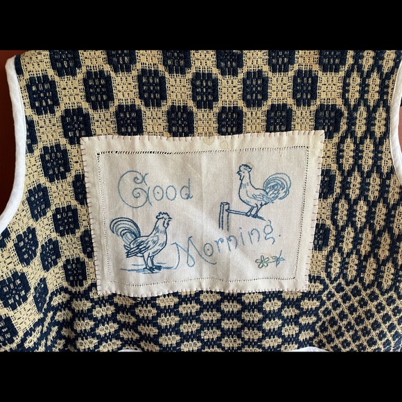 Farewell Frances vintage wool overshot coverlet Vest - Picture 2 of 3